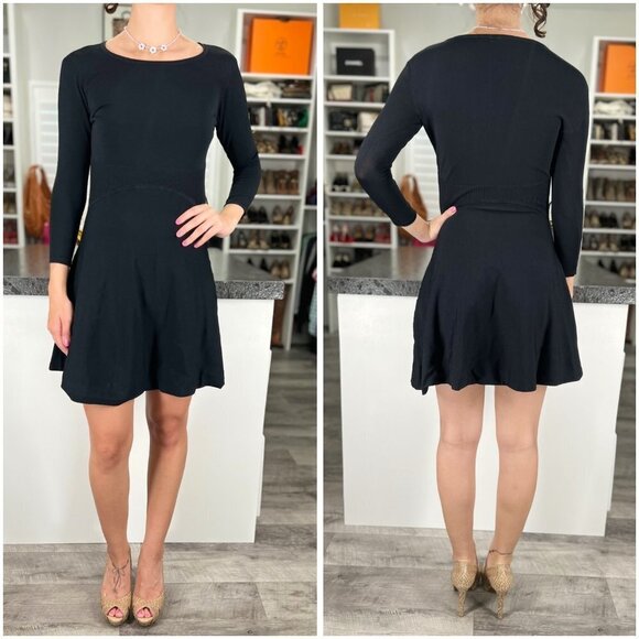 Simply Vera Wang Black A-Line Knit Dress $65 - Picture 1 of 8